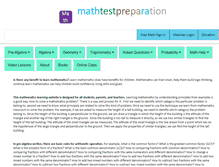 Tablet Screenshot of mathtestpreparation.com